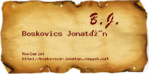Boskovics Jonatán névjegykártya